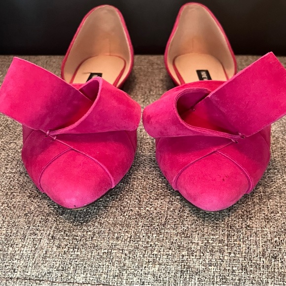 Nine West D’orsay pink bow flat - Picture 2 of 5